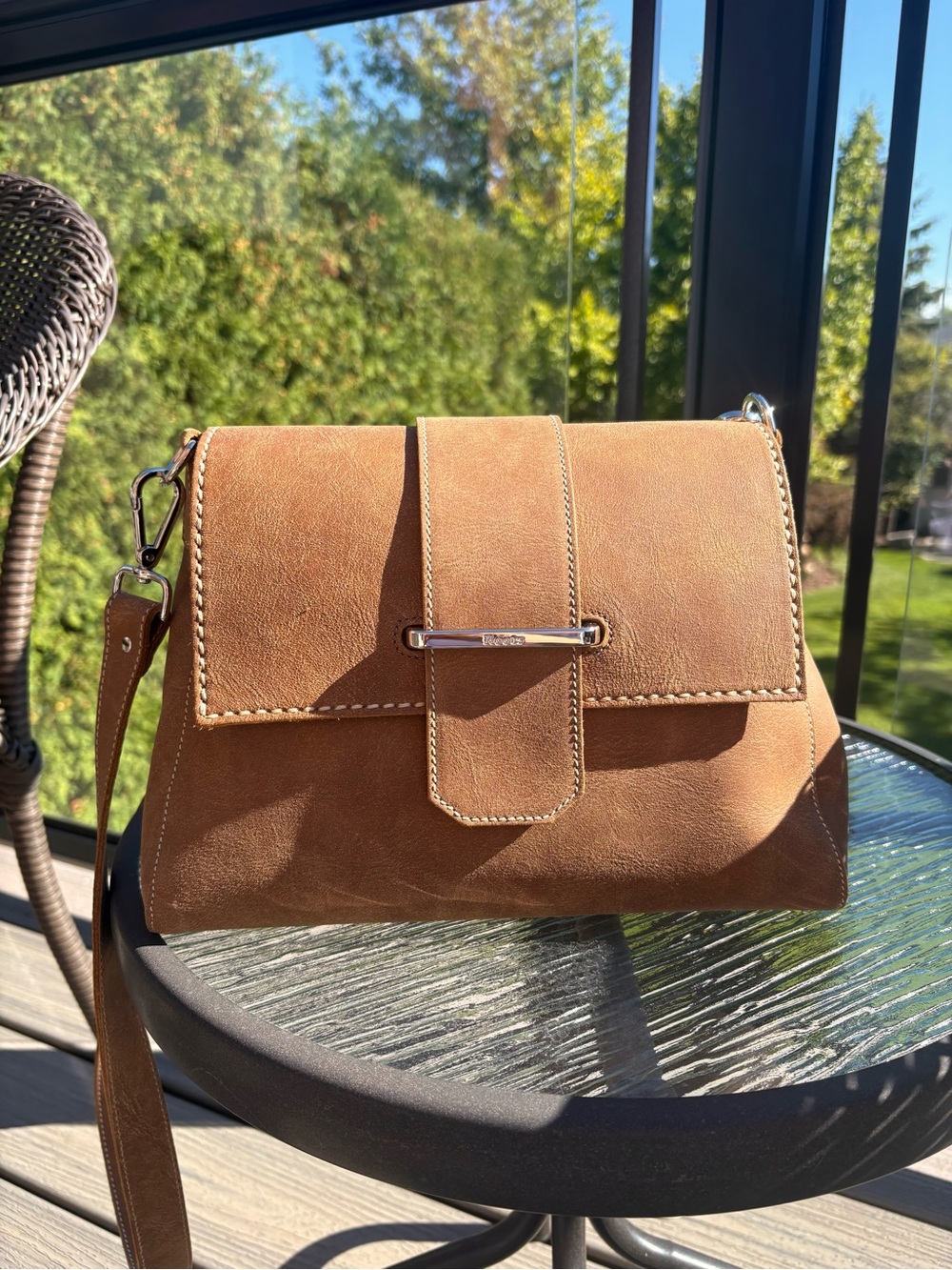 Roots Brown Crossbody Leather Bag